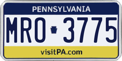PA license plate MRO3775
