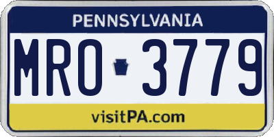 PA license plate MRO3779