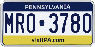 PA license plate MRO3780