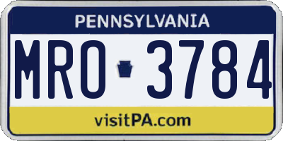 PA license plate MRO3784