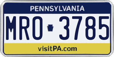 PA license plate MRO3785