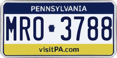 PA license plate MRO3788