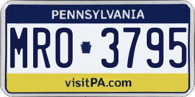 PA license plate MRO3795