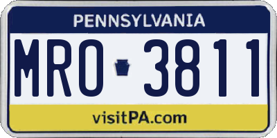 PA license plate MRO3811