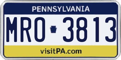 PA license plate MRO3813