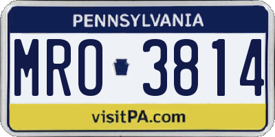 PA license plate MRO3814