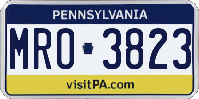 PA license plate MRO3823