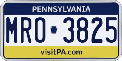 PA license plate MRO3825