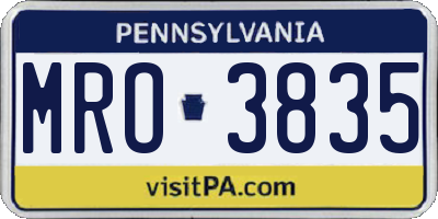 PA license plate MRO3835