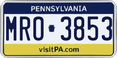 PA license plate MRO3853