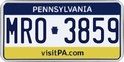 PA license plate MRO3859