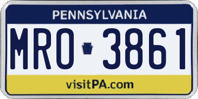 PA license plate MRO3861