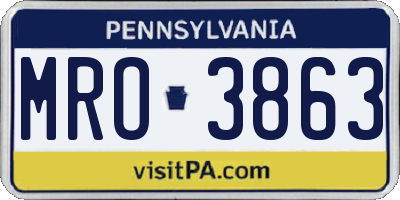 PA license plate MRO3863
