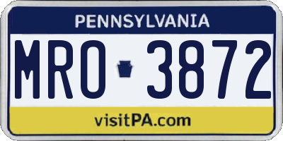 PA license plate MRO3872