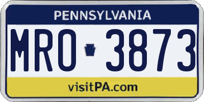 PA license plate MRO3873