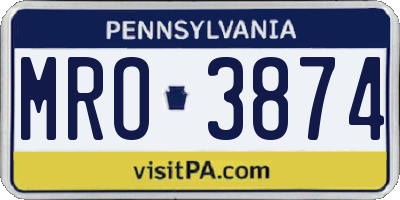 PA license plate MRO3874