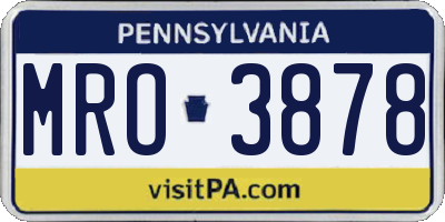 PA license plate MRO3878