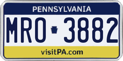 PA license plate MRO3882