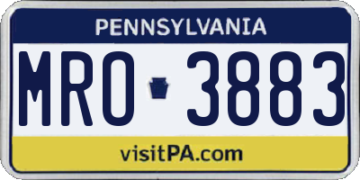 PA license plate MRO3883