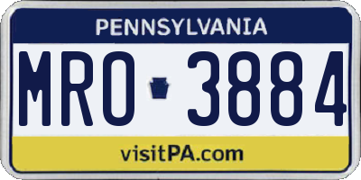 PA license plate MRO3884