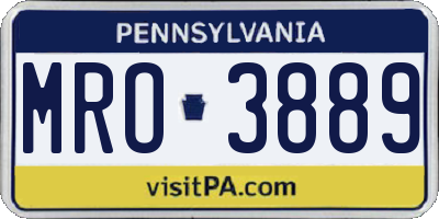PA license plate MRO3889