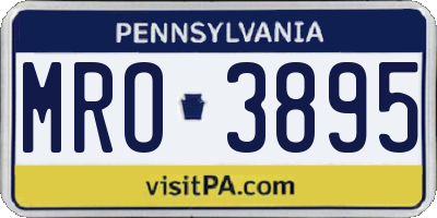 PA license plate MRO3895