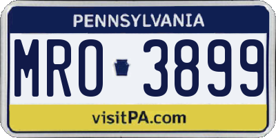 PA license plate MRO3899