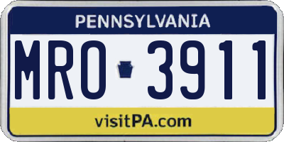 PA license plate MRO3911