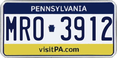 PA license plate MRO3912