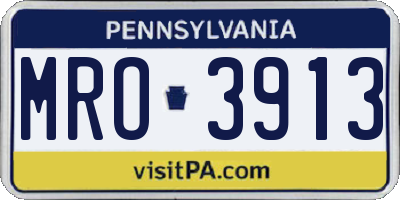 PA license plate MRO3913