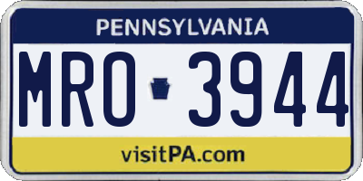 PA license plate MRO3944
