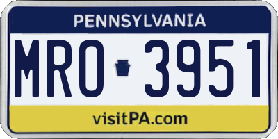 PA license plate MRO3951