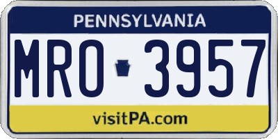 PA license plate MRO3957
