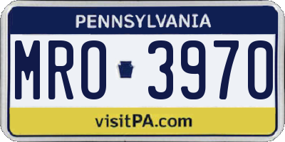 PA license plate MRO3970