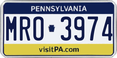 PA license plate MRO3974