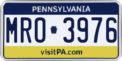 PA license plate MRO3976