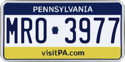 PA license plate MRO3977