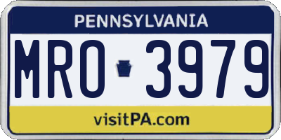 PA license plate MRO3979