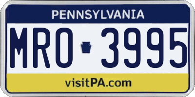 PA license plate MRO3995