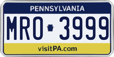 PA license plate MRO3999