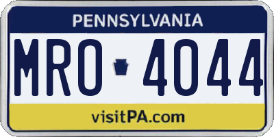 PA license plate MRO4044
