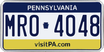 PA license plate MRO4048