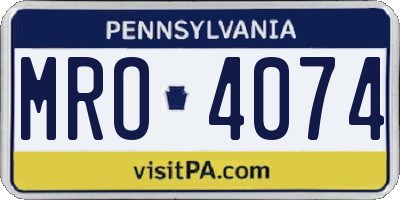 PA license plate MRO4074
