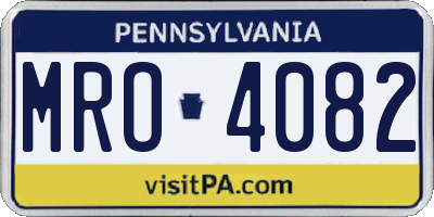 PA license plate MRO4082