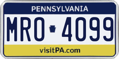 PA license plate MRO4099