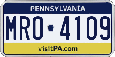 PA license plate MRO4109