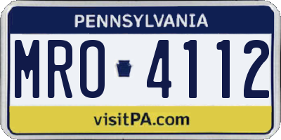 PA license plate MRO4112