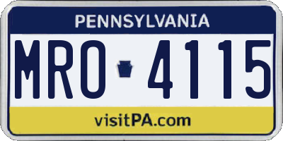 PA license plate MRO4115