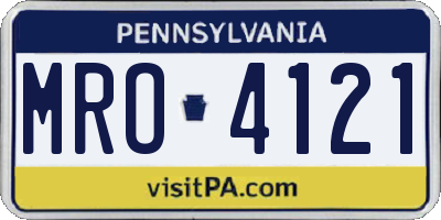 PA license plate MRO4121