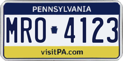 PA license plate MRO4123
